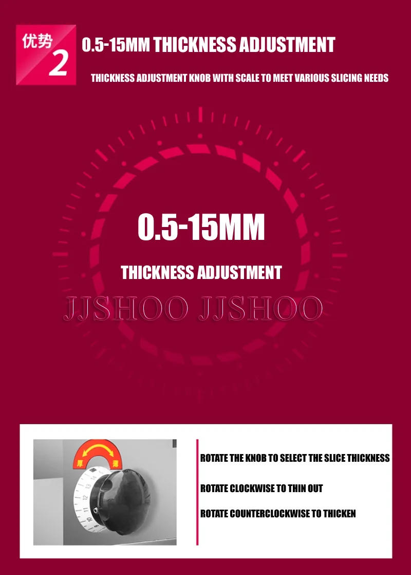 Description Picture 6 of itemCommercial Fresh Meat Slicer Cutter Machine Thickness 0.5-15MM Adjustable Automatic Electric Mutton Rolls Meat Slicer Machine