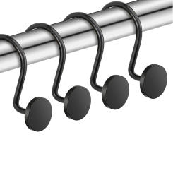 12pcs Shower Curtain Hooks Shower Curtain Rings Heavy Duty Hanging Rings Hardware Metal Hook Replacement Bathroom Accessories