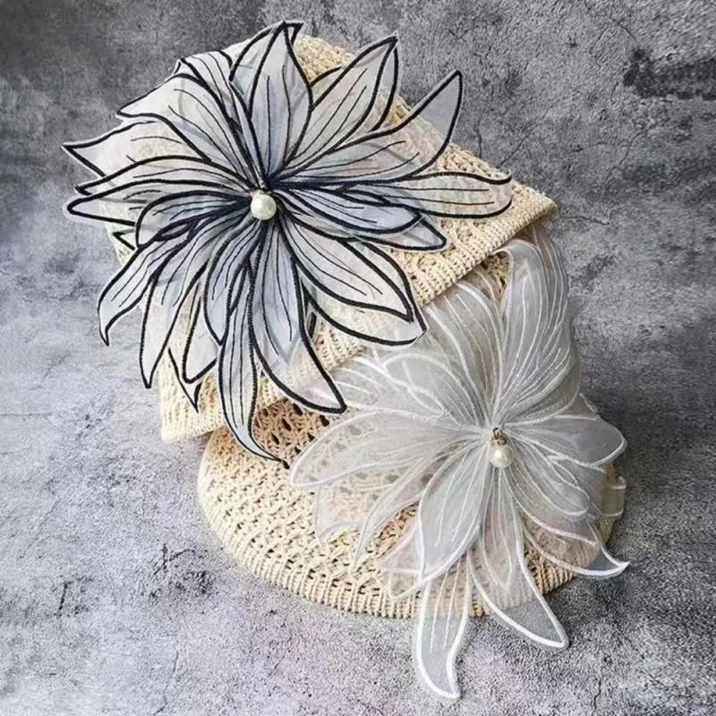 Description Picture 4 of itemLace Ribbon Applique Flower Embroidered Fabric Handmade DIY Bead Lace Trim Wedding Dress Sewing Craft Clothing Accessories