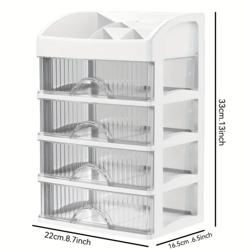 Description Picture 5 of itemSpacious Vanity Makeup Organizer - Multi-Compartment with Drawers for Skin Care, Brushes, and More - Effortlessly Organize Cosm