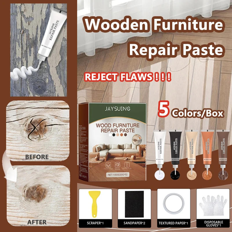 Description Picture 4 of item5Pcs/Set Wooden Furniture Repair Paste Wooden Doors Tables Floors Scratch Repair Filling Paste For Furniture Nursing Renovation