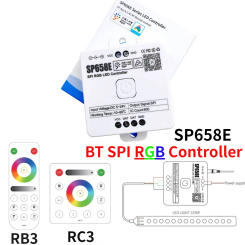 SP658E Smart SPI RGB LED Controller Addressable 600 Pixel Strip Light Signal Bluetooth APP Dimmer/RF Remote Control DC5V 12V 24V