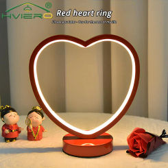 Table Light Heart Shape Love White Small Book Night Wedding Bedroom Bedside Newly Married Valentine's Day Decorative Desk Lamp