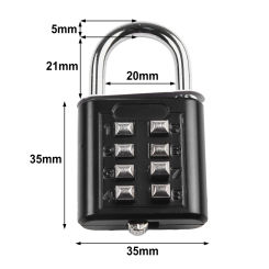 1pc 8-Digit Password Combination Padlock Zinc Alloy Suitcase Password Lock Home Security Protection  Hardware Locks