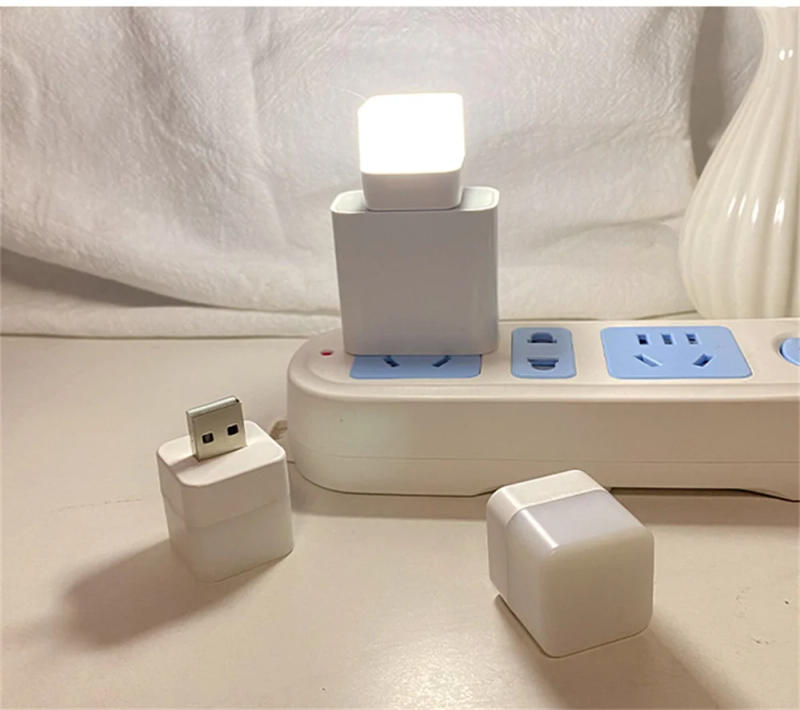 Description Picture 6 of item1-10Pcs USB Night Light Mini LED Night Light USB Plug Lamp Power Bank Charging USB Book Lights Round Reading Eye Protection Lamp
