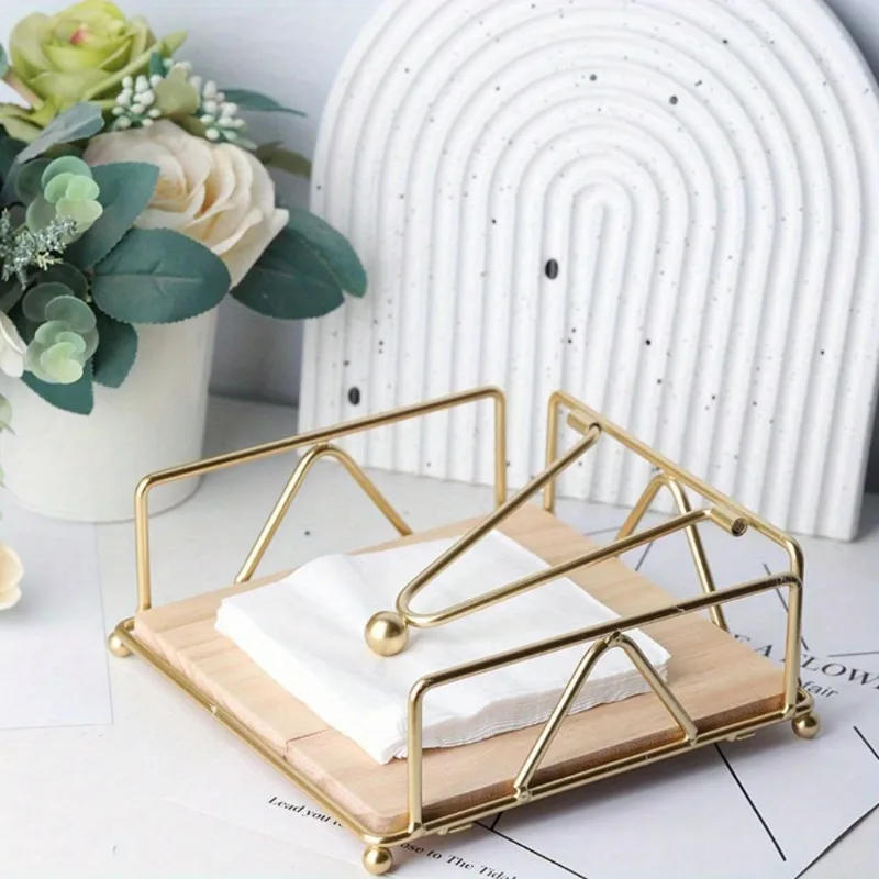 Description Picture 5 of itemSophisticated Wooden Base Napkin Dispenser with  Accents Ideal for Home  Countertop Use Tissue Holder for Versatile Settings.