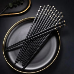 Reusable Alloy Kitchen Cutting Sticks,Chopstick Tableware Tools, Sushi Chinês E Japonês, Korean Accessories, 1Pair Chopstick