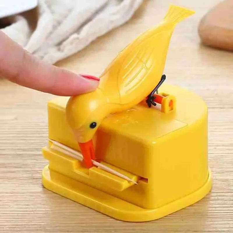 Description Picture 2 of item1Pc New Small Bird Toothpick Container Automatic Toothpick Dispenser Toothpick Holder Home Decoration Kitchen Accessories
