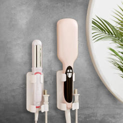 Home Non Perforated Hair Dryer Rack Bathroom Straight Hair Comb Storage Rack Bathroom Wall Mounted Curling Iron Storage Rack