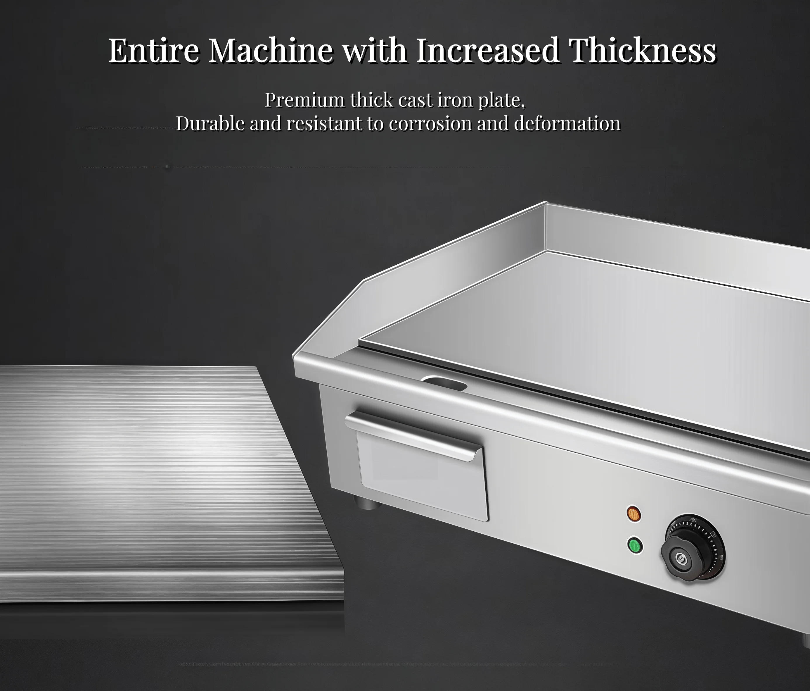 Description Picture 3 of itemStainless Steel Power Smokeless Teppanyaki Hamburger Electric Grills Electric Griddles Machine  Indoor for Gastronomy