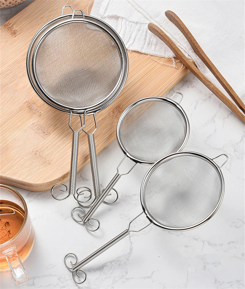 Description Picture 2 of itemStainless Steel Handheld Tea Strainer Fine Mesh Teapot Tea Leaf Infuser Flour Sieve Coffee Matcha Powder Filter Kitchen Colander