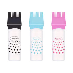 HOT Selling 120ml Multicolor Plastic Hair Dye Refillable Bottle Dyeing Shampoo Bottle Oil Comb Brush Comb Coloring Hair Tools