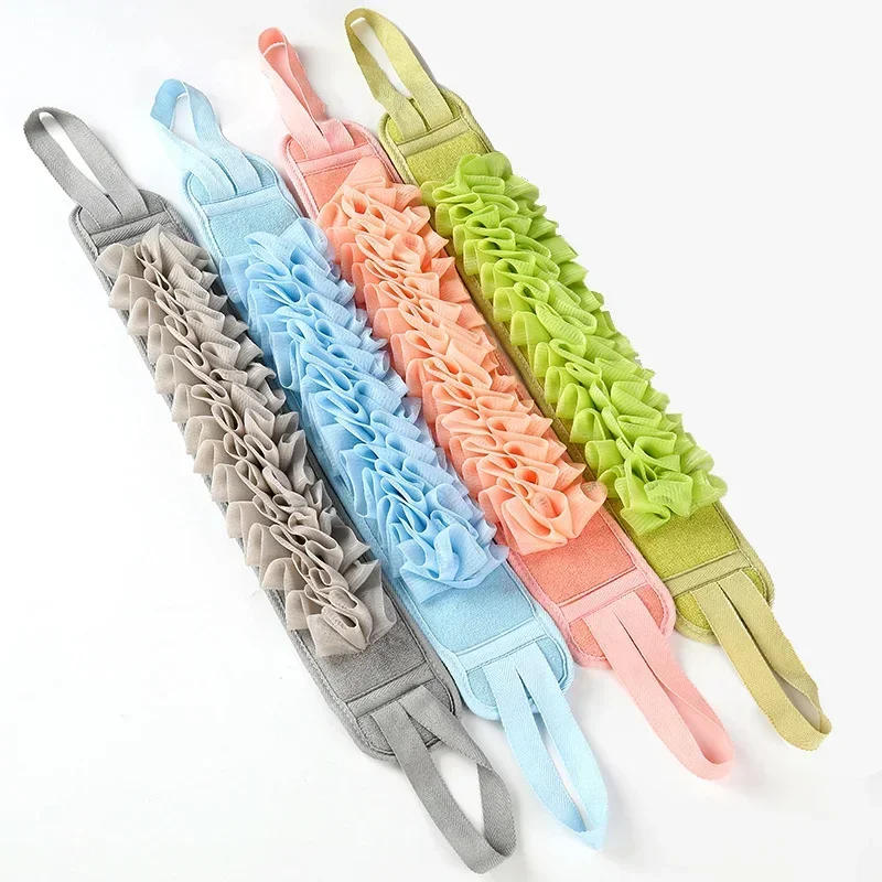 Description Picture 2 of item2 In 1 Shower Exfoliating Back Scrubber Bath Belt Towel Deep Mud Clean Korean Body Washcloth Japanese Rear Scrub Pull Strap Tool