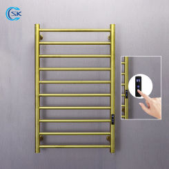 Gold Bathroom Electric Heated Towel Rail Stainless Steel Heated Towel Rack Smart Touch Towel Radiator Thermostatic Towel Warmer
