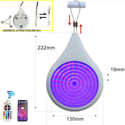 RGB Underwater Lights IP68 Magnetic Suction Swimming Pool Light 10M 25W Mobile APP Control No Punching Install LED Pool Lamp