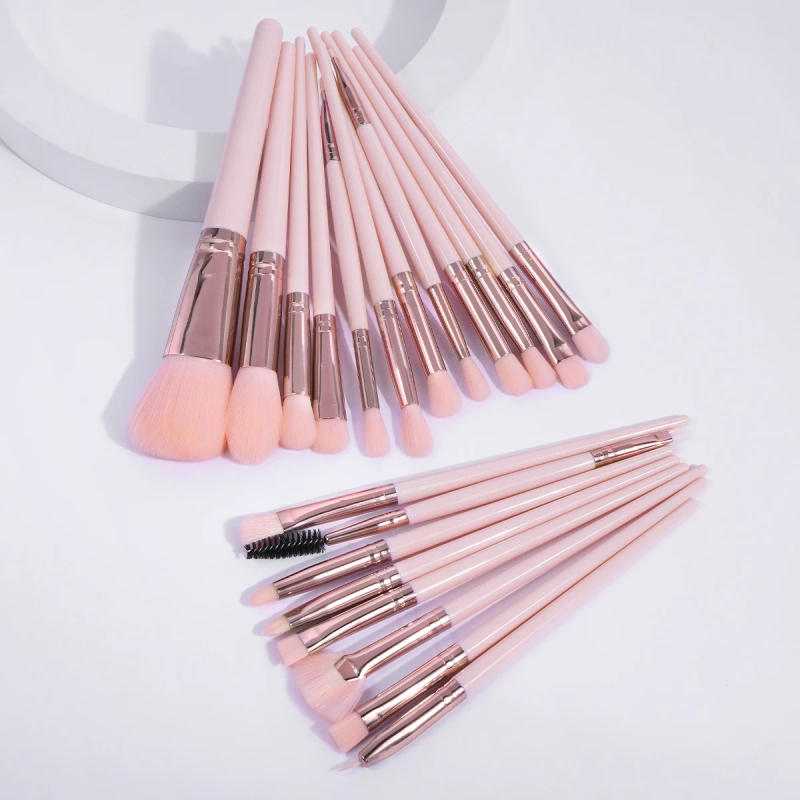Description Picture 3 of itemMAANGE 20PCS Makeup Brush Cushion Puff Set Pink Kabuki Foundation Powder Concealer Eyeshadow Eyebrow Brushes Mini Triangle Puff