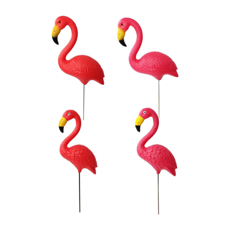 Description Picture 2 of itemYard Art Ornament Lawn Party Cake Topper Bird Statue Figurine Flamingo Garden Stake for Planter Hallway Sidewalks Home Flowerpot