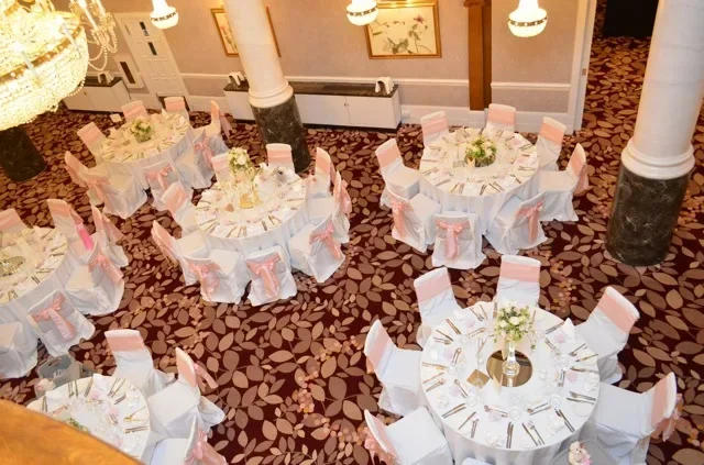 Description Picture 5 of item10pcs/lot Satin Chair Bow Sashes Wedding Chair Knot Ribbon Butterfly Ties Hotel Party Event Restaurant Decoration