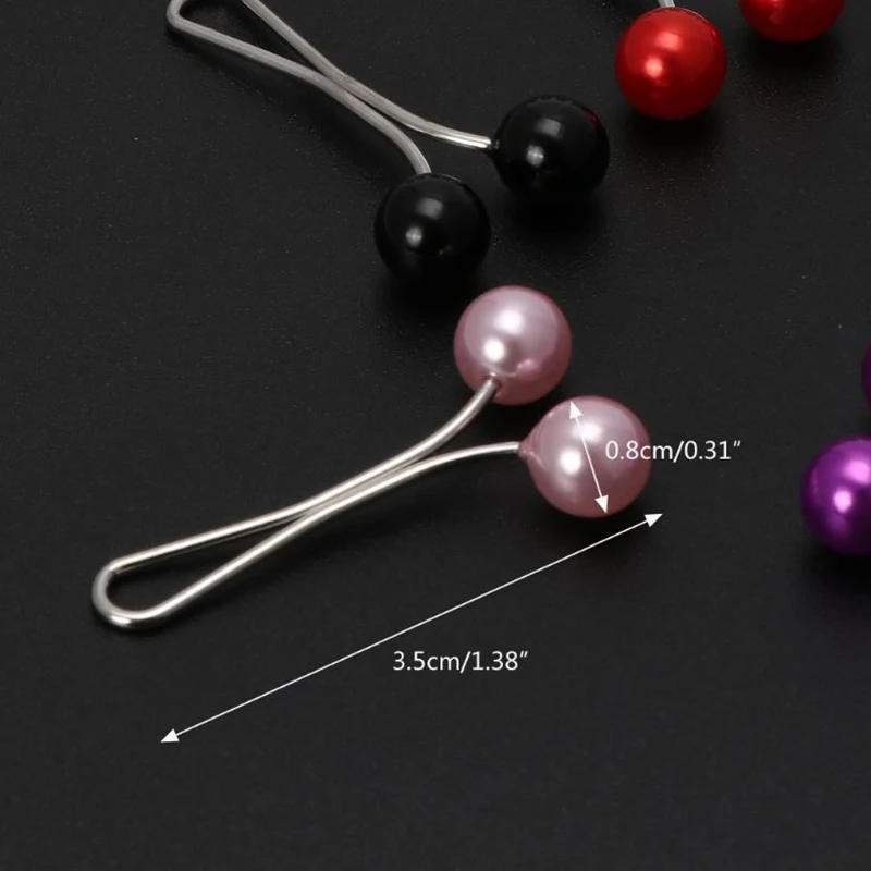 Description Picture 5 of item12Pcs/set Multicolor Headscarf Pearl Pins Clips Pins Up Hijab Scarf Shawl Accessories