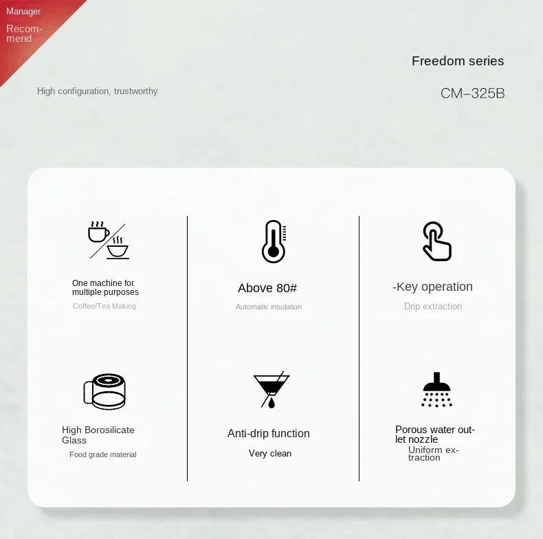 Description Picture 3 of item220V HOMEZEST German-Made Automatic Coffee Maker with Grinder and Drip Function - Perfect for Home Use C