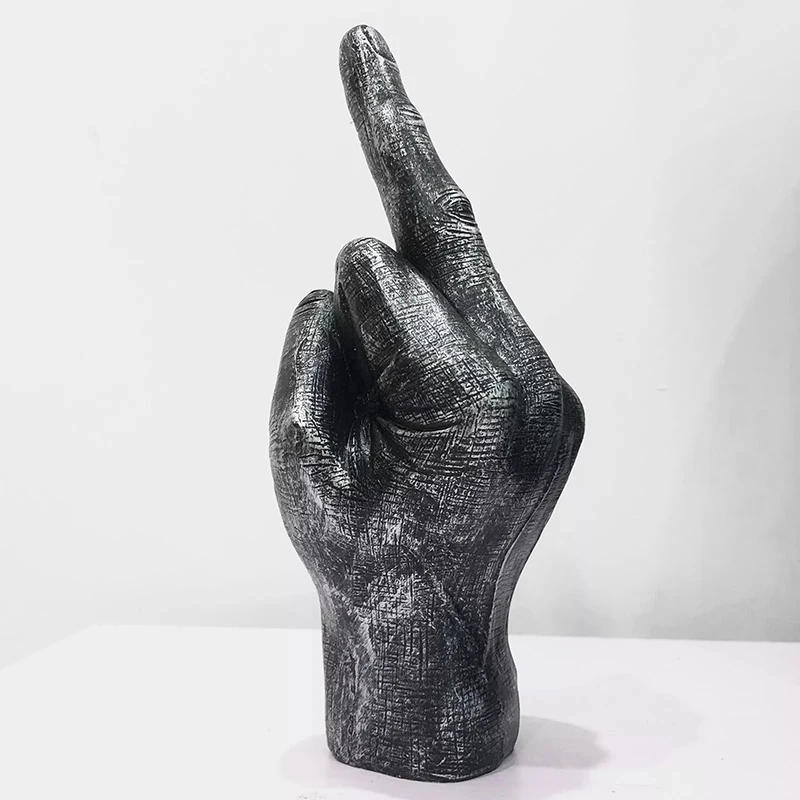 Description Picture 6 of itemResin Ornaments Of Middle Finger Statue Upright Middle Finger Arts Crafts Desktop Gesture Figurine Sculpture Living Room Dec