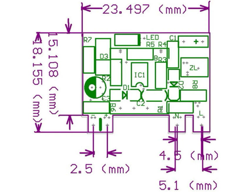 Description Picture 3 of itemAC-DC 3.3V/5V/12V Precision Buck Converter AC 220v to 5v DC step down Transformer power supply module 1A 12W