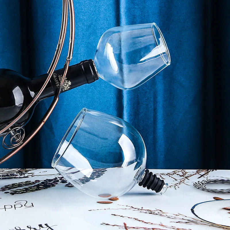 Description Picture 5 of itemWine Bottle Glass Topper Drink Directly From the Bottle,Crystal Transparent Shot Glass Cup Wine Decanter with Cork