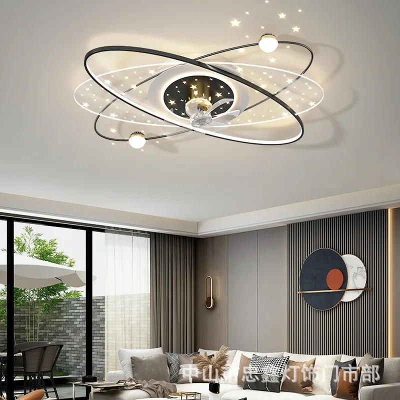 Description Picture 5 of itemContemporary Creative Ceiling Fan Lights Simple Shake Head Electric Fan LED Pendant Lamp Stars Sky Bedroom Study Children's Room