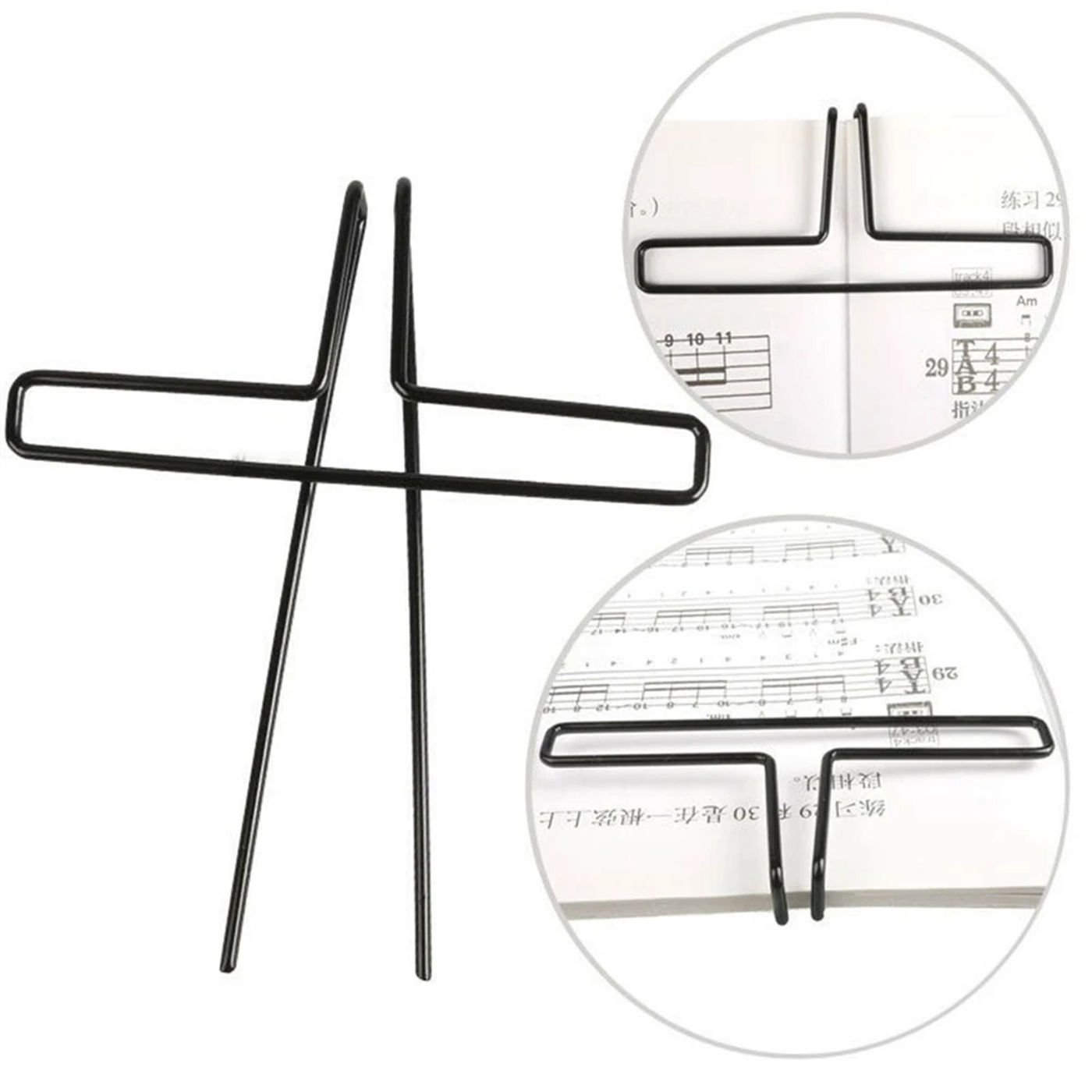 Description Picture 2 of item1xMetal Music Book Sheet Clip Holder Musician Helper For Guitar Piano Violin Cello Flute Musical Instrument Helper Plated Parts