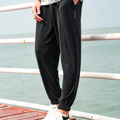 Yingjuelun Ice Cool Draping Wrinkle Resistant Casual Crop Pants