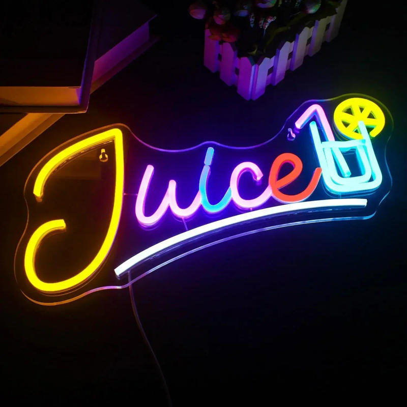 Description Picture 3 of itemJuice Neon Sign LED Neon Light Sign Wall Decor for Bedroom Man Cave Juice Bar Pub Restaurant Christmas Birthday Party Decor Gift