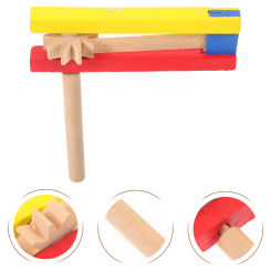 4 Pcs Puzzle Child Musical Instruments Ratchets Sound Maker Wood Castanet Percussion