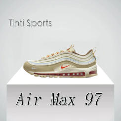 Nike New Air Max 97 Low Men's and Women's Sneakers Breathable and comfortable clunky shoes Cushioning and wear resistance Brown