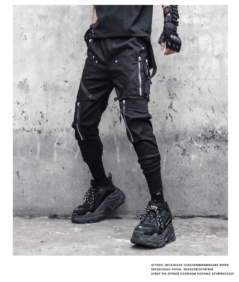 Description Picture 5 of itemPFNW Original Niche Design Cargo Pants Men's Tide Trendy Zipper Pocket Tactical Leggings Darkwear Punk Overalls New Chic 12Z6351