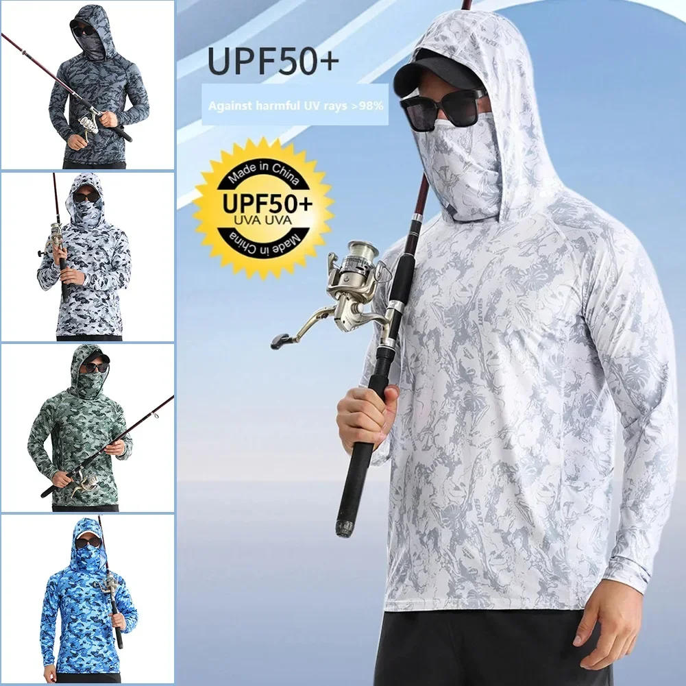 Description Picture 3 of item6-in-1 Professional UPF50+ Fishing Clothing Light Thin Breathable Hooded Rash Guard Quick Dry Fishing Shirts Featured Workhorse