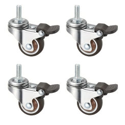 Stem Caster Wheels TPR Screw Lever Universal Casters Swivel Stem TPR Wheels  with M6/M8 Thread Rods for Carts Furniture Trolley