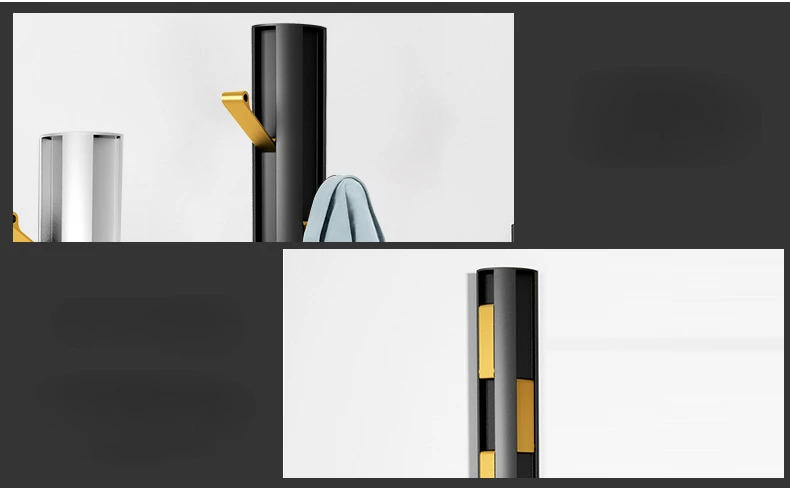 Description Picture 6 of itemSpace aluminum vertical hook Punching installation Living room coat and hat hooks Bathroom hardware accessories Toilet storage