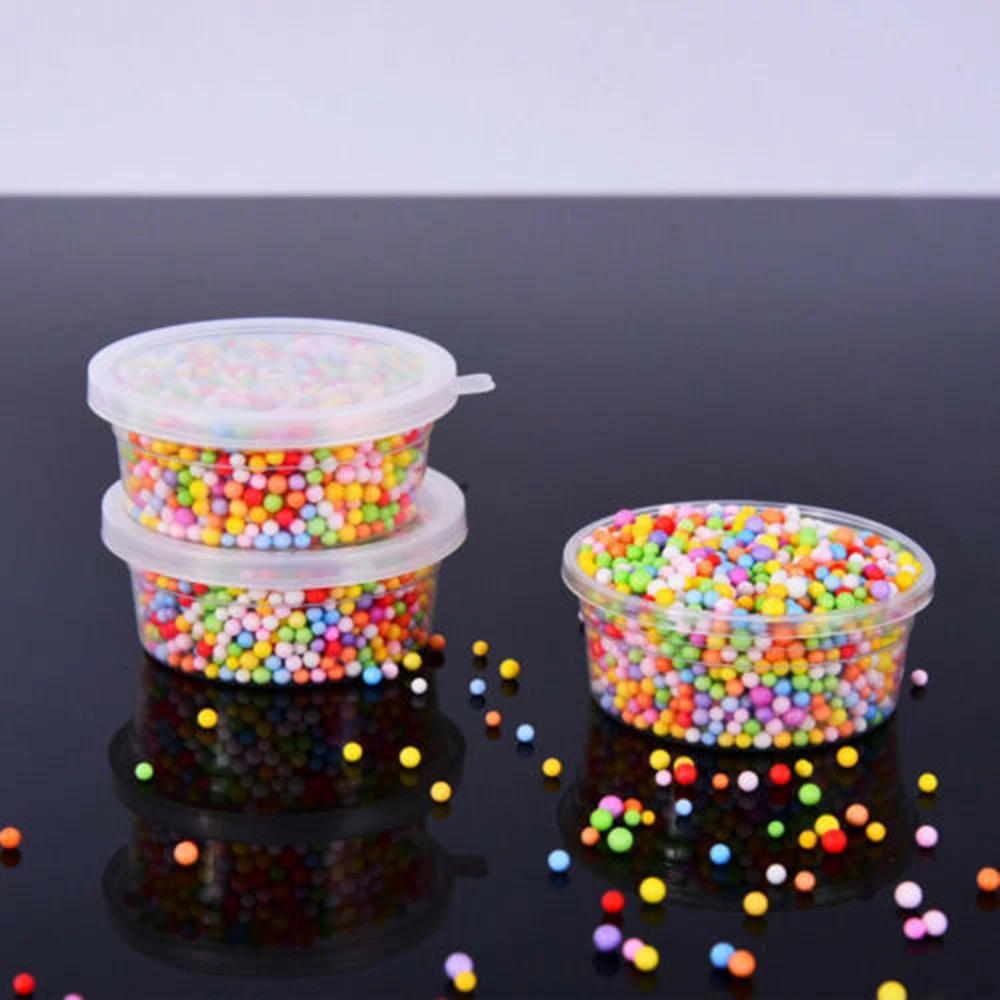 Description Picture 6 of item20PCS Foam Ball Round Clear Storage Box Container with Lid  Vegetable Storage Slime Clay Storage Jar Sealed Drawer Organizer