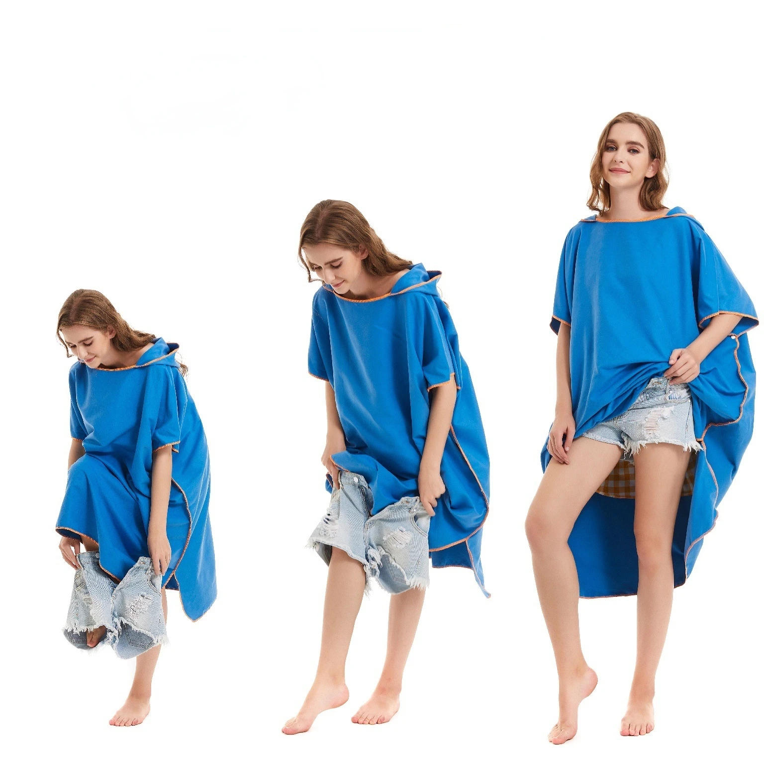 Description Picture 5 of itemMicrofiber Hooded Towel Men Women for Swim Beach Travel Quick Dry Changing Robe Cape Bath Towel Bathrobe Surf Poncho Sauna Playa