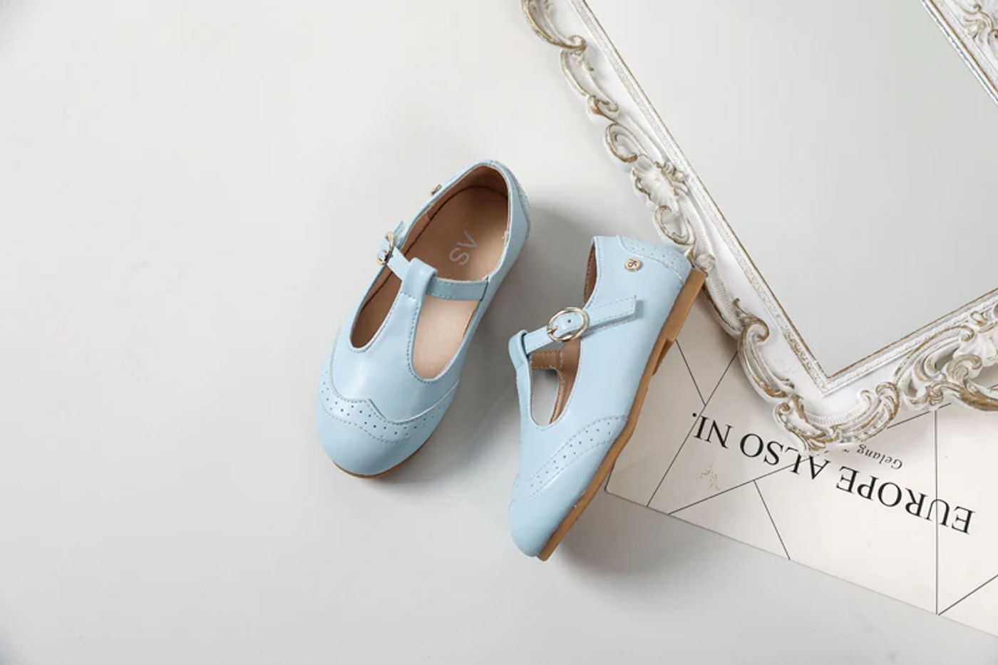 Description Picture 5 of itemAS New Kids Shoes Children Princess Shoes Baby Girls Beige Leather Shoes Toddler Fashion Flats Soft Sweet Shoes Party Mary Jane