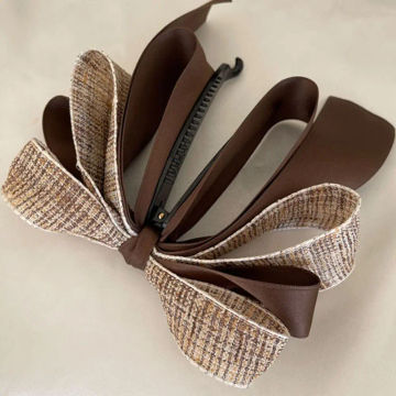 Holder Party Cloth Temperament Fashion Design Bow Banana Clip Vertical Clip Women Hair Accessories Korean Style Hair Wear