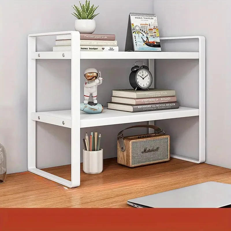 Description Picture 5 of itemLUSQI 2 tier Shelf Desktop Storage Bookshelf Student Desk Shelves Racks Office Computer Desk Tiered Cabinet Home Storage Holders