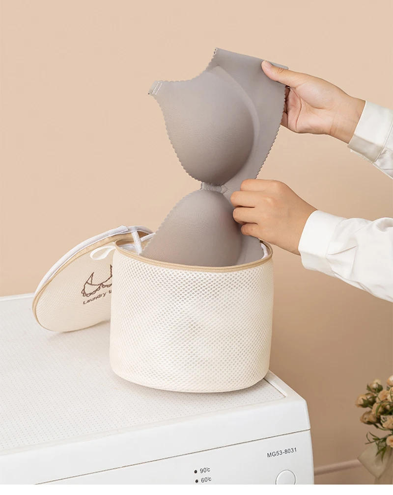 Description Picture 4 of item7Pcs/set Embroidered Lingerie Washing Bag Bra Underwear Clothes Dirty Laundry Bag Mesh Wash Basket Home Organization and Storage