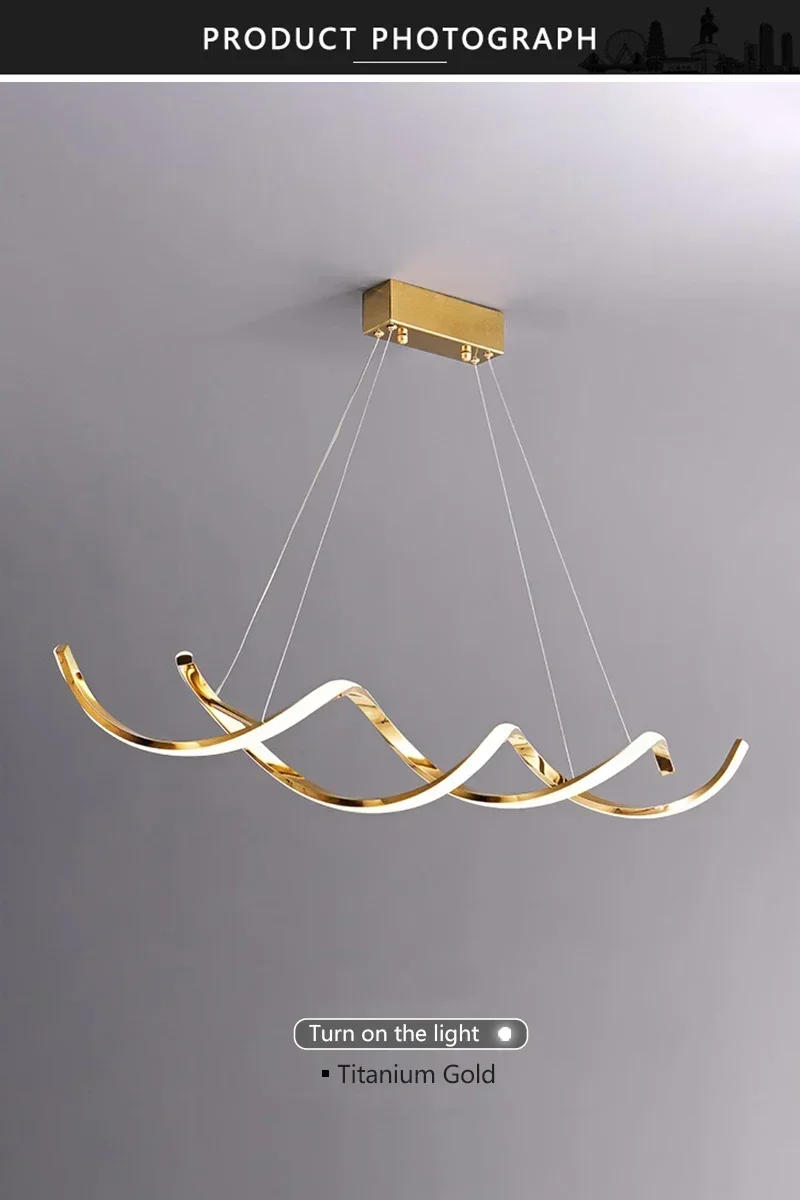 Description Picture 5 of itemNordic Gold LED Pendant Lights Stainless Steel Restaurant Design Pendant Lights Office Bar Coffee Shop Decorative Lights