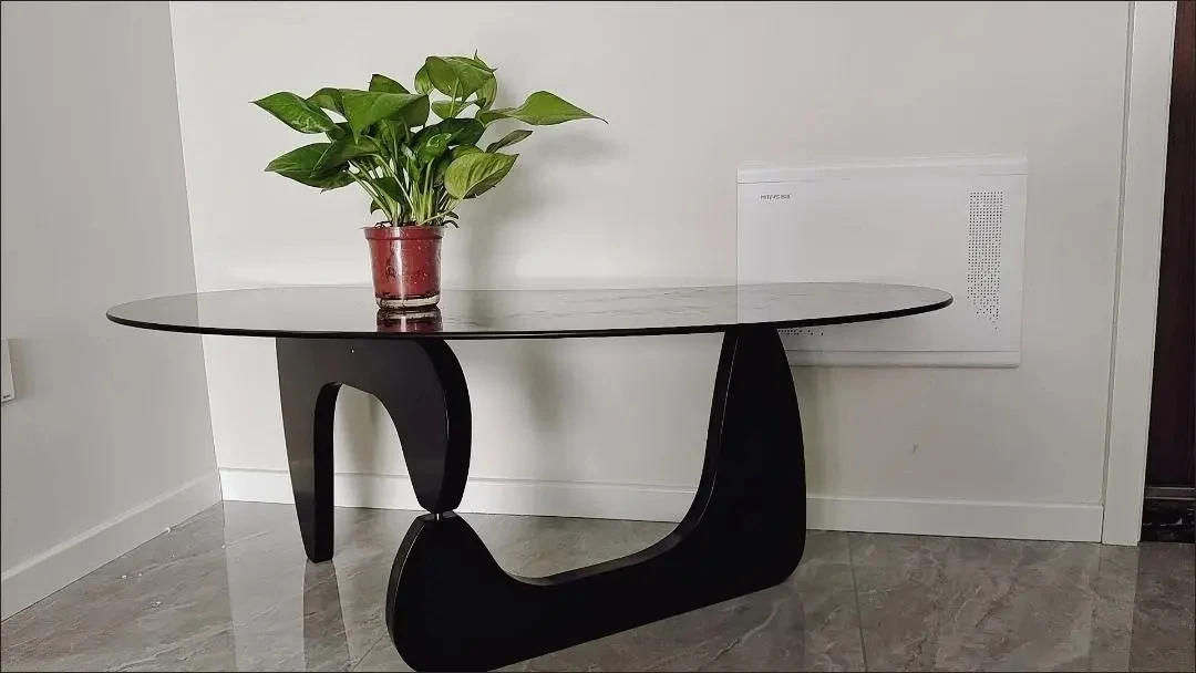 Description Picture 5 of itemNordic Tea Table Tempered Glass Oval Minimalist Fashion Living Room Design Creative Small Apartment Coffee Tables Desk Furniture