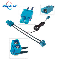BEVOTOP Twin Fakra Z Male Female to Fakra Z 15CM + 2M Splitter cables With Diode Custom-made RF Coaxial Cable Junper