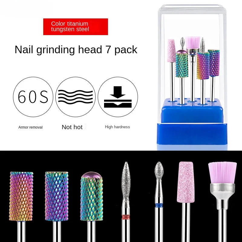 Description Picture 4 of item7 Pcs Ceramic Milling Cutters Set for Manicure,Combined Nail Drill Bits Kit Removing Gel Polishing Tools