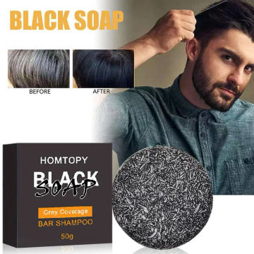 Hair Darkening Shampoo Soap Bar Bamboo Charcoal Repair Body White Dye Color Face Gray Hair Natural Organic Hair Conditioner T4X4