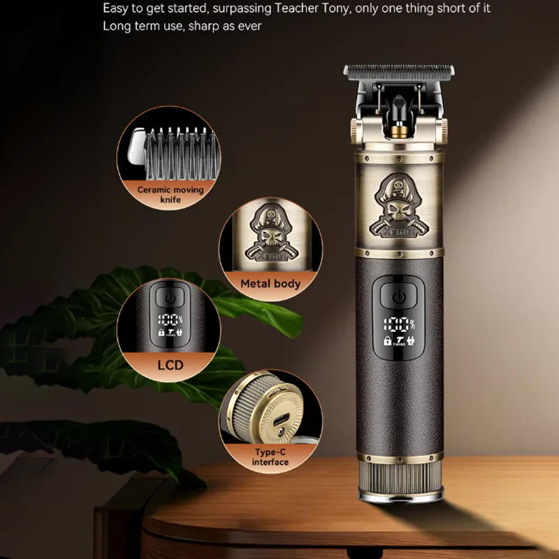 Description Picture 4 of itemKemei 2250 Professional Small Aluminum Leather Hair Clipper Men's Beard Trimmer Rechargeable Electric Hair Clipper Set