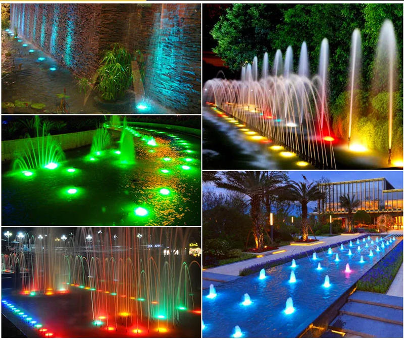 Description Picture 3 of itemStainless Steel LED Fountain Lamps Ip68 Waterproof Swimming Pool Lights 12V/24V Adjustable Led Underwater Lamps RGB Pond lights